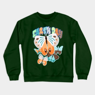 Earth Day/ Butterflies Crewneck Sweatshirt